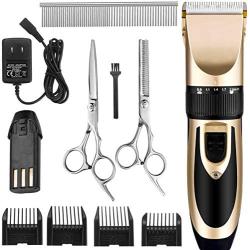 BigTron Professional Rechargeable Electrical Pet Grooming Clipper Kit for Dog and Cat Hair with Trimmer and Shaver