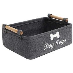 Morezi Felt pet Toy Basket and Dog Toy Box Storage Basket Chest Organizer - Perfect for organizing pet Toys, Blankets, leashes, Vest and Coats