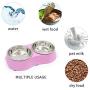 KLASKWARE Stainless Steel Pet Bowl,Double Small Dog Bowl with Non-Skid Rubber Feet, Food Water Dish Feeder for Dogs Cats and Pets