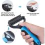 VWMYQ-Pet Grooming Tool - 2 Sided Undercoat Rake for Cats and Dogs - Safe Dematting Comb for Easy Mats & Tangles Removing - No More Nasty Shedding and Flying Hair