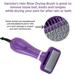 Pet Hair Brush and Hair Dryer for Dogs by Hertzko - Slicker Brush for Dogs, Cats and Small Animals - Great Dog Comb to Dry Pet Hair - Powerful with 2 Level Heat & Airflow Speed