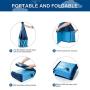 Large Dog Kid Swimming Pool - Foldable Pet Baby Kiddie Bathtub Pool Hard Plastic for Dogs Cats and Kids, Blue