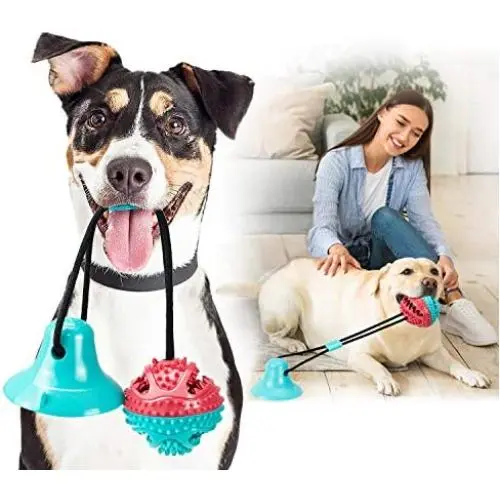 Dog Chew Toys for Aggressive Chewers, Suction Cup Dog Chewing Toy,Interactive Rope Ball with Strong Suction Cup,Safe Organic Rubber,Puppy Dog Teeth Cleaning Interactive Pet Tug Toy for Boredom Dog Chew Toys for Aggressive Chewers, Suction Cup Dog Chewing Toy,Interactive Rope Ball with Strong Suction Cup,Safe Organic Rubber,Puppy Dog Teeth Cleaning Interactive Pet Tug Toy for Boredom