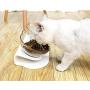 Hkapps Cat Double Food Bowl Pet Food Bowl with Stand,15° Tilted Platform, Reduce Neck Pain Perfect for Small Dog and Cat (Transparent)