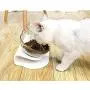Hkapps Cat Double Food Bowl Pet Food Bowl with Stand,15° Tilted Platform, Reduce Neck Pain Perfect for Small Dog and Cat (Transparent)