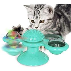 ZZK Windmills Rotating Carousel Funny cat cat Toy Puzzle Interactive cat Toys with Suction Cups mole Scratch Funny cat Toys pet Supplies