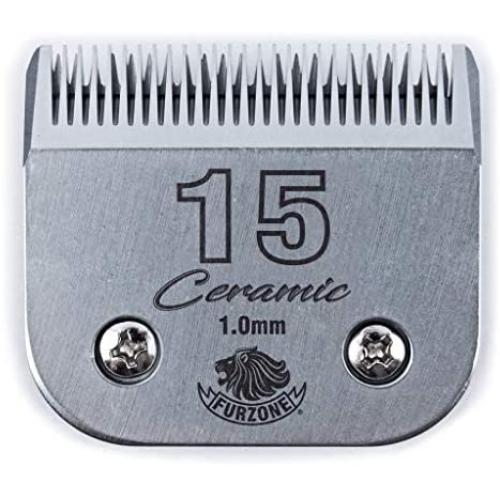 Furzone Detachable Ceramic Blade - Size 15 Blade 3/64'', Made of High-Tech Ceramic Materials, Compatible with Most Andis, Oster, Wahl A5 Clippers