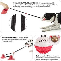 ETIAL Elastic Rope Double Suction Cup Tug of War Dog Chew Toy Interactive Dog Toys Pet Aggressive Chewers Puzzle Toothbrush Molar Bite Squeaky Toys Ball Teeth Cleaning Food Dispensing