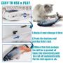 iChosen 2 Pack Electric Moving Fish Cat Toy, Realistic Wiggle Fish Kicker Catnip Cat Toy, Catnip Filled Kitty Toy, Funny Plush Interactive Pet Toy Pillow Chew Bite for Cat Kitten Kitty