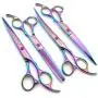 7.0in Titanium Professional Pet Grooming Scissors Set,Straight & Thinning & Curved Scissors 4pcs Set for Dog Grooming…