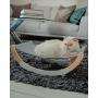 Furry Tom Premium Cat Bed - Rocking and Static Cat Hammock - Modern and Minimalist Pet Bed - Pine Wood and Linen - Elephant Gray Furry Tom Premium Cat Bed - Rocking and Static Cat Hammock - Modern and Minimalist Pet Bed - Pine Wood and Linen - Elephant Gray