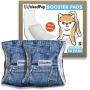 WICKEDPUP Washable Male Dog Wraps (2 Pack) with Disposable Booster Pads (50ct) | Reusable Pet Belly Bands with Doggie Diaper Insert | Cloth Puppy Pee Cover with Incontinence Liner (Blue Jean, Small)