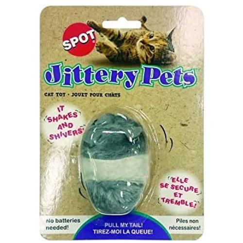 Ethical Plush Jittery Mouse Cat Toy, 3-Inch