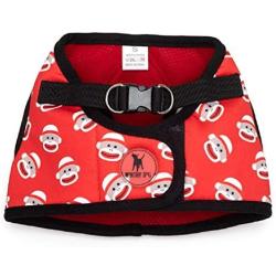 The Worthy Dog Printed Harness Red Sock Monkey for Small Medium Large Dogs-Red