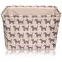 White Dog Canvas Storage Basket Box for Household Items or Toys - with Gray Dog Pattern. 16.5in x 12.5in x 7.5in