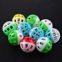 ttnight Pet Balls, Plastic Hollow Out Round Pet Cat Colorful Ball Toys with Small Bell, 10pcs
