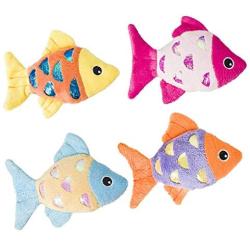 Spot 52075 4.5 Shimmer Glimmer Fish With Catnip Cat Toy Assorted Colors