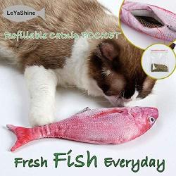 Sarahair Pet Cat Catnip Toy, Pet Cat Kitten Interactive Plush Mint Fish Toy Gift