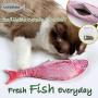 Sarahair Pet Cat Catnip Toy, Pet Cat Kitten Interactive Plush Mint Fish Toy Gift