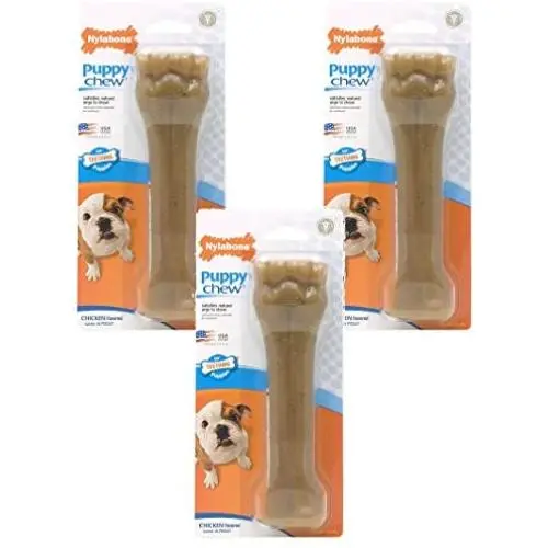 Nylabone (3 Pack) Just for Puppies Chicken Flavored Bone Teething Chew Toy - Size Souper/XL Nylabone (3 Pack) Just for Puppies Chicken Flavored Bone Teething Chew Toy - Size Souper/XL