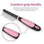 Flexzion Dog Comb - Pet Cat Grooming Trimmer Brush Stainless Steel Blade for Small Animal Puppy Dead Matted Tangles Hair Cutting Removing Tool with Rounded Teeth Needle Soft Grip Handle