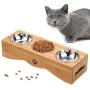 Cat Bowls, Pet Bowl Small Dog and Cat Bowls Stainless Steel Three Bowls Pet Feeder Pet Food Bowl for Cats