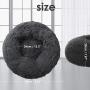 Suppeak Dog Bed Cat Bed Donut, Dog Cuddler Bed Comfortable Washable Round Dog and Cat Cushion Bed, Dark Gray, 23.6
