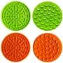 Tysons Pet Treats 2pcs Dog Lick Mat, Bath & Grooming Slow Feeders, Distraction Device, Powerful Suction Cups on The Back, Training-Just Add Peanut Butter (Green & Orange) Tysons Pet Treats 2pcs Dog Lick Mat, Bath & Grooming Slow Feeders, Distraction Device, Powerful Suction Cups on The Back, Training-Just Add Peanut Butter (Green & Orange)