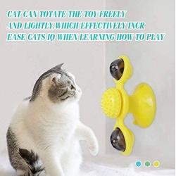 UTILITI Cat Windmill Toy, Cat Windmill Spin Toy Turntable Interactive Cat Spinning Windmill Toy with LED Ball and Catnip Ball Suction CupScratching TickleRotating Teasing Pet Kitten Toys for Cats