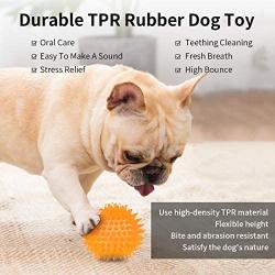 Newthinking Dog Spiky Ball Toys, Dog Squeaky Chew Balls with Ultra Bouncy, Durable TPR Rubber Dog Toys Ball for Puppy Teething Toys and Pet Cleans Teeth (6 Pack)