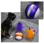 ocijf179 Cat Toy LED Light Electrical Feather Ball Pet Cats Kitten Teaser Stick Interactive Toy - Orange White