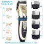 CAHTUOO Dog Grooming Clippers, Professional Pet Grooming Kit Rechargeable Pet Shaver Cordless Silent Dog Hair Trimmer with 4 Comb Attachments & Extra Tools for Dogs Cats and Pets