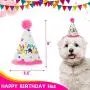 Dog Birthday Hat with Cake and Plush Squeaky Toys, Dog Birthday Party Supplies, Party Decorations for Boys, Puppy Chew Toys Gift for Dogs