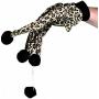 Pet Toy Cat Teaser Gloves, Ji Speed Cat Kitten Play& Scratching Gloves With Plush Balls, Leopard Pattern Funny Cat Kitten Interactive Toy 5 Fingers, 1 Pair