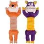 PETSVILLE Extra Long Stuffing Free Body Squeaky Plush Dog Toy Pet Chew Toys with Cute Animal Design (2 Pack / Set, Fox & Cow) PETSVILLE Extra Long Stuffing Free Body Squeaky Plush Dog Toy Pet Chew Toys with Cute Animal Design (2 Pack / Set, Fox & Cow)