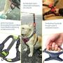 FUNFLOWERS Dog Harness No-Pull Adjustable Pet Vest Durable Polyester Material Dog Chest Strap with Reflective Strips Easy Control Training Harness for Small Medium Large Dog, 4 Colors