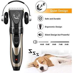 Dog Clippers 11 in 1 Dog Grooming Kit Low Noise Cordless Electric Dog Shavers with Comb Guides and Scissors, Professional Pet Grooming for Small Dogs and Cats, Quiet and Washable Dog Hair Trimmers