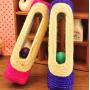 Pet Cat Rolling Sisal Scratching Post Trapped With 3 Ball Training Funny Toys [color-Random]