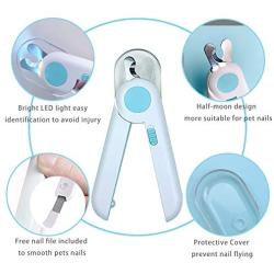 SYOSIN Dog Cat Nail Clippers and Trimmer,Pet Nail Clippers with LED Light to Avoid Over-Cutting Nails,Free Nail File and Razor Sharp Blade,Professional Grooming Tools at Home