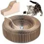 eecoo Cat Cardboard Scratcher,Round Cardboard Cat Bed Collapsible Cat Cardboard Lounge Bed with Toy Bell Ball and Catnip 3-in-1 Functional Corrugated eecoo Cat Cardboard Scratcher,Round Cardboard Cat Bed Collapsible Cat Cardboard Lounge Bed with Toy Bell Ball and Catnip 3-in-1 Functional Corrugated