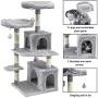 SUPERJARE 48 Inches Cat Tree Tower, Multi-Level Kitten Play House with Cozy Perches, Plush Condos and Sisal Scratching Posts