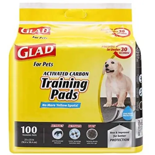 Glad for Pets Black Charcoal Puppy Pads | Puppy Potty Training Pads That ABSORB & NEUTRALIZE Urine Instantly | New & Improved Quality, 100 count Glad for Pets Black Charcoal Puppy Pads | Puppy Potty Training Pads That ABSORB & NEUTRALIZE Urine Instantly | New & Improved Quality, 100 count
