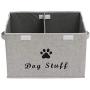 Brabtod Canvas Dog Toy Storage - for Dog Toy Basket for organizing Dog cat Toys and Dog Stuff-Light Grey
