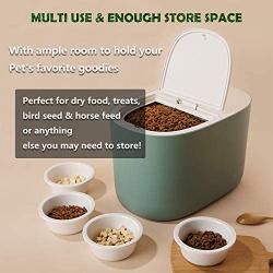 RELABTABY Pet Food Storage Container - 16lb Airtight Plastic Moistureproof Storage Bin for Dog Food, Cat Food and Bird Seed with Measuring Cup