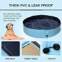 JX FITNESS 63 Inch Leakproof Dog Swimming Pool, Extra Large Foldable Pet Kiddie Pool - Portable Durable Indoor & Outdoor Bathing Tub - 63 x 12 inches for Dogs Cats Baby and Kids