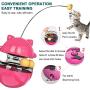 WLHOPE Cat Tumbler Toy Ball Tumbler Funny Cat Toy Interactive with Puzzle Chasing Playing Eating Slow Food Feeder Suitable for Various Cat Entertainment Activities (Magenta)