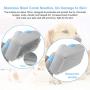 Self Cleaning Slicker Brush, Retractable Pet Grooming Brush with Steel Dog Comb, Effectively Removes Loose Hair, Mats and Tangles, Professional Shedding Grooming Tools for Dogs Cats (Blue)