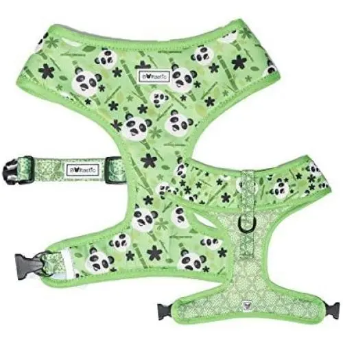 Bulltastic Panda Dream Reversible Dog Harness – Reversible, Comfortable, Adjustable, Easy to Clean – Fits Bulldogs, Pugs, and Other Dog Breeds