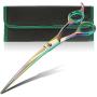 SHARF Professional 8.5'' Curved Rainbow Pet Grooming Scissors: Sharp 440c Japanese Clipping Shears for Dogs, Cats & Small Animals| Rainbow Series Hair Cutting/Clipping Scissors w/Easy Grip Handles