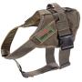 Tactical Dog Harness Vest Adjustable Military Bungee Dog Leash Elastic Leads Rope with Handle(Ranger Green,Large)